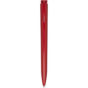 Lucia recycled plastic ballpoint pen (blue ink), red