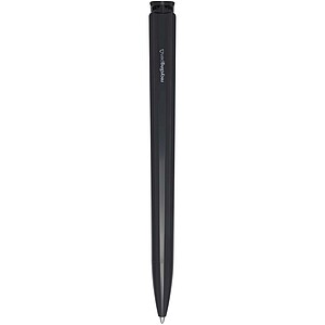 Lucia recycled plastic ballpoint pen (blue ink), solid black