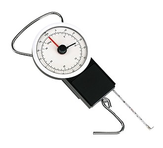 Luggage scale "Balance" with a measuring tape (1m), stable hanger,colour black, white