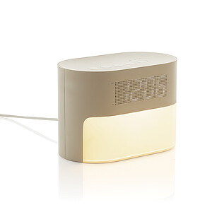LumaRise RCS reycled plastic white noise alarm clock, beige