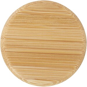 Lume 500 ml matte soda lime glass bottle with bamboo lid, grey