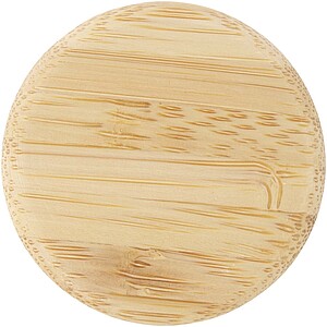 Lume 500 ml matte soda lime glass bottle with bamboo lid, ocean blue