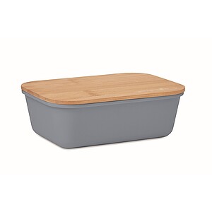 Lunch box with bamboo lid, petrol