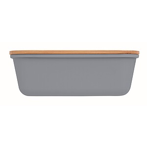 Lunch box with bamboo lid, petrol