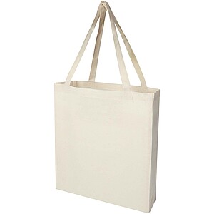 Madras 140 g/m2 GRS recycled cotton gusset tote bag, natural