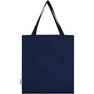 Madras 140 g/m2 GRS recycled cotton gusset tote bag, navy
