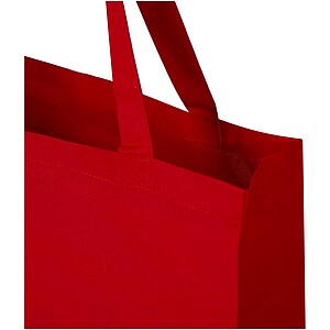 Madras 140 g/m2 GRS recycled cotton gusset tote bag, red