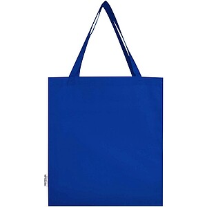 Madras 140 g/m2 GRS recycled cotton gusset tote bag, royal blue