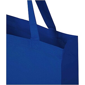Madras 140 g/m2 GRS recycled cotton gusset tote bag, royal blue