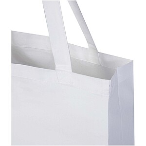 Madras 140 g/m2 GRS recycled cotton gusset tote bag, white