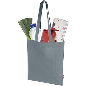 Madras Blend 140 g/m2 GRS recycled cotton tote bag 7L, grey