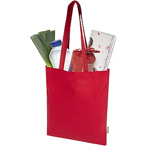 Madras Blend 140 g/m2 GRS recycled cotton tote bag 7L, red