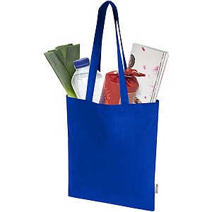 Madras Blend 140 g/m2 GRS recycled cotton tote bag 7L, royal blue