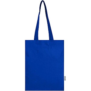 Madras Blend 140 g/m2 GRS recycled cotton tote bag 7L, royal blue