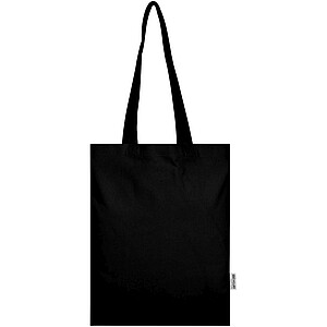 Madras Blend 140 g/m2 GRS recycled cotton tote bag 7L, solid black