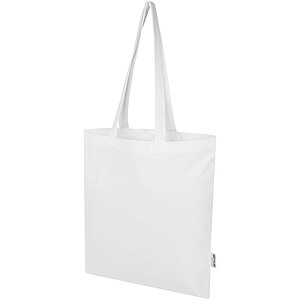 Madras Blend 140 g/m2 GRS recycled cotton tote bag 7L, white
