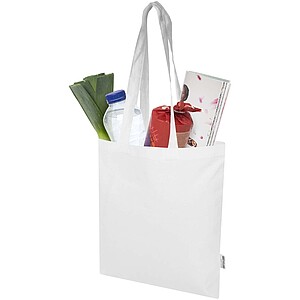 Madras Blend 140 g/m2 GRS recycled cotton tote bag 7L, white