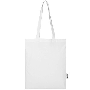 Madras Blend 140 g/m2 GRS recycled cotton tote bag 7L, white