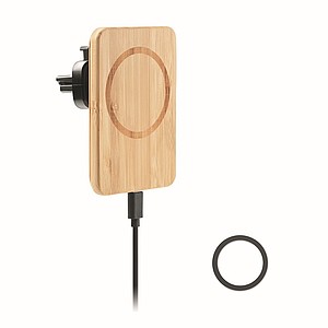 Magnetic bamboo wireless charger