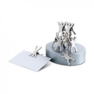 Magnetic clips with base, matt silver