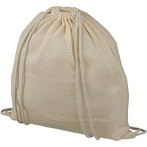 Maine mesh cotton drawstring backpack