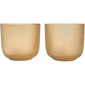 Male 200 ml glass cups - set of 2, oatmeal