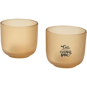 Male 200 ml glass cups - set of 2, oatmeal