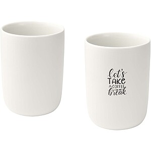 Male 350 ml ceramic cups - set of 2, white