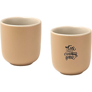 Male 90 ml ceramic espresso cups - set of 2, oatmeal