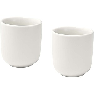 Male 90 ml ceramic espresso cups - set of 2, white