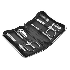 Manicure in a leather case with a zipper