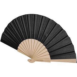 Manuela hand fan, solid black