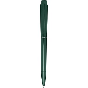 Martha recycled plastic ballpoint pen (blue ink), forest green