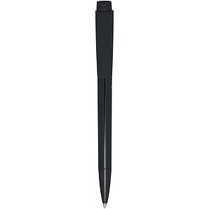 Martha recycled plastic ballpoint pen (blue ink), solid black