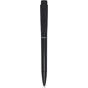 Martha recycled plastic ballpoint pen (blue ink), solid black