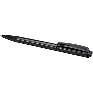 Martha recycled plastic ballpoint pen (blue ink), solid black