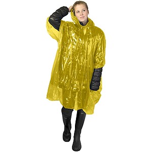 Mayan recycled plastic disposable rain poncho with storage pouch