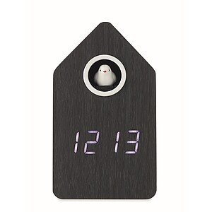 MDF cuckoo alarm clock, black