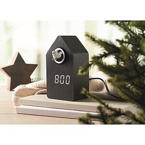 MDF cuckoo alarm clock, black