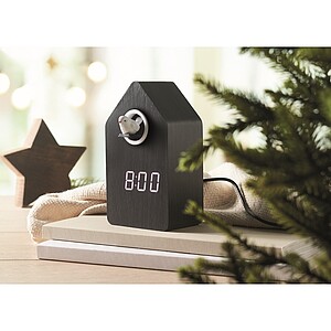 MDF cuckoo alarm clock, black