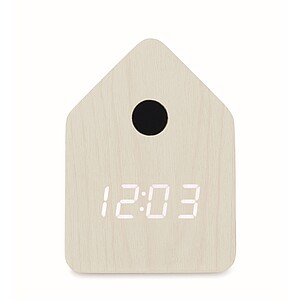 MDF cuckoo alarm clock, white