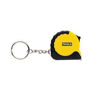 MeasureMate RCS reycled ABS 1 meter tape keychain, yellow