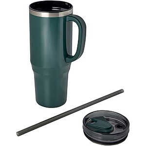 Melbourne 1200 ml RCS certified insulated tumbler with straw, green flash