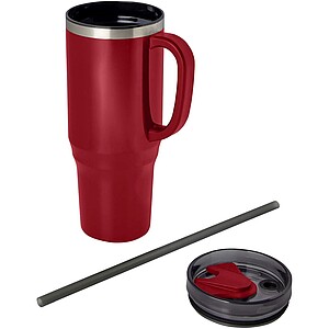 Melbourne 1200 ml RCS certified insulated tumbler with straw, red