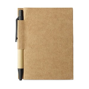 Memo note w/ mini recycled pen, black