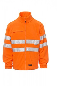 Men’s fleece jacket with 3M reflective stripes, fluo orange L