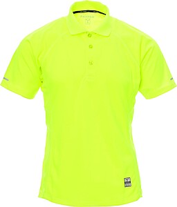 Men’ s short-sleeved polo shirt PAYPER TRAINING, fluorescent yellow, size S