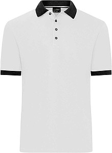 Mens Contrast Piqué Polo white/anthracite melange 3XL