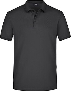 Mens elastic pique polo James Nicholson, black, S