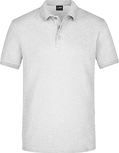 Mens elastic pique polo James Nicholson, grey melange, XXL